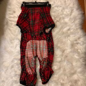 Large dog buffalo plaid outfit